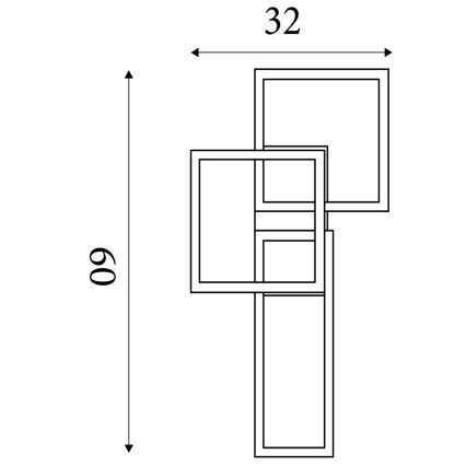 Searchlight - himmennettävä LED-kattovalaisin WALL ART II LED/30W/230V 32x60 cm