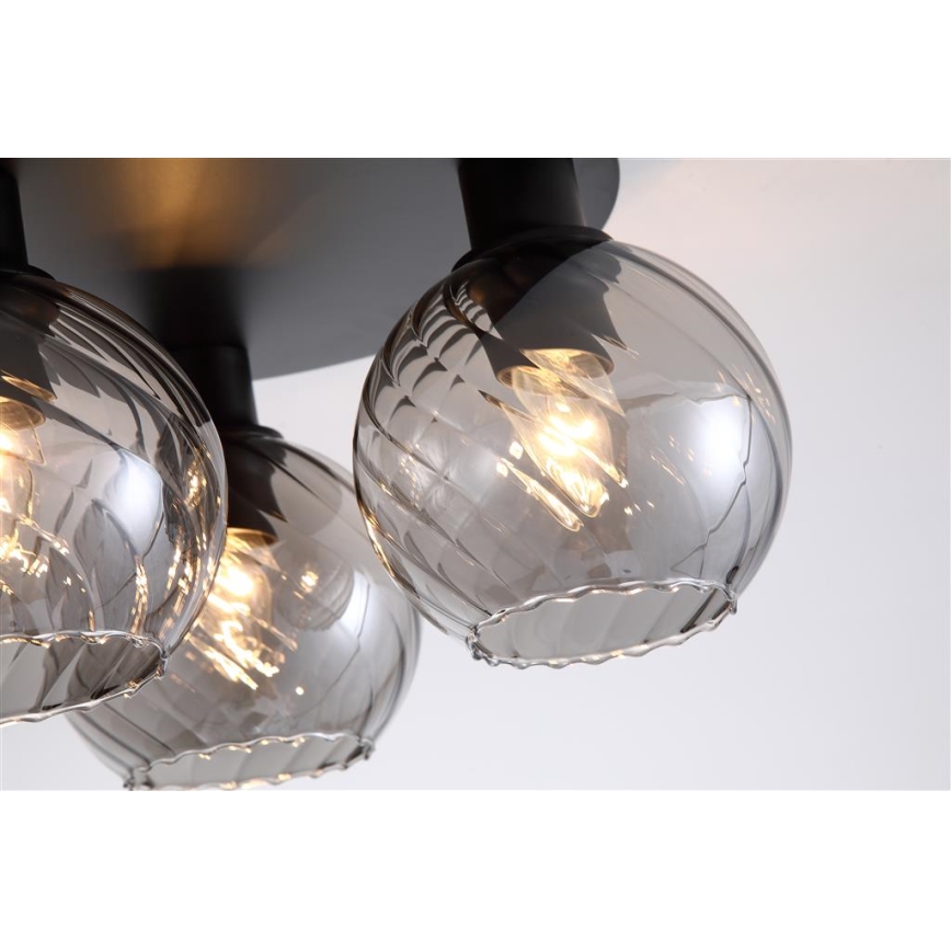 Searchlight - Kattovalaisin RADIANCE 3xE27/60W/230V halkaisija 37,5 cm musta