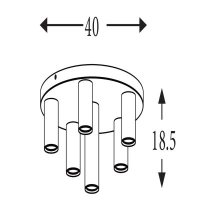 Searchlight - Kattovalaisin TUBES 6xGU10/10W/230V halkaisija 40 cm