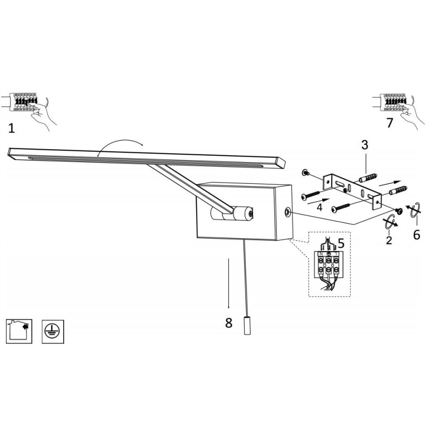 Searchlight - LED-kuvavalo LED/7,7W/230V kiiltävä kromi