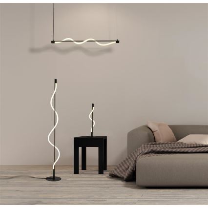 Searchlight - LED-riippuvalaisin köydellä SERPENT LED/15W/230V musta