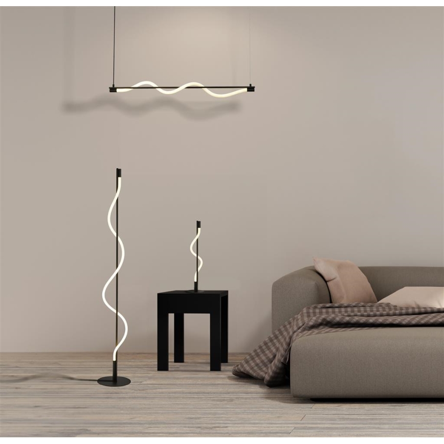 Searchlight - LED-riippuvalaisin köydellä SERPENT LED/15W/230V musta