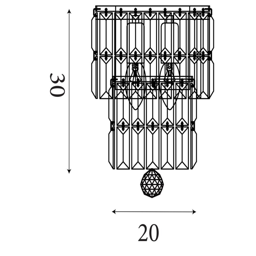 Searchlight - Kylpyhuoneen seinävalaisin EMPIRE 2xE14/7W/230V IP44