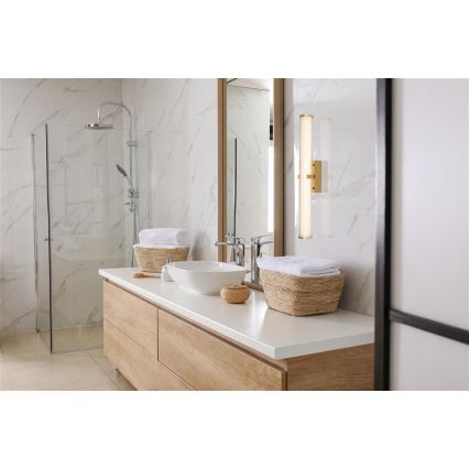 Searchlight - LED kylpyhuonevalaisin CLAMP LED/23W/230V IP44 kultainen