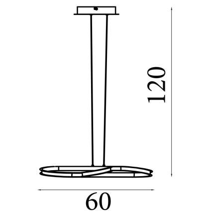 Searchlight - himmennettävä LED-riippuvalaisin kaapelilla DOODLE LED/40W/230V messinki