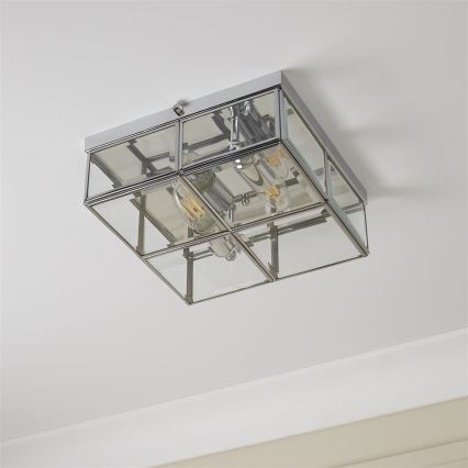 Searchlight - Kattovalo FLUSH 2xE14/40W/230V kiiltävä kromi