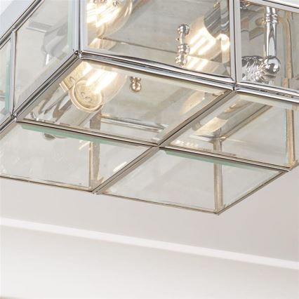 Searchlight - Kattovalo FLUSH 2xE14/40W/230V kiiltävä kromi