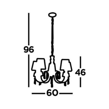 Searchlight - Kattokruunu ketjussa PORTICO 5xG9/33W/230V kiiltävä kromi