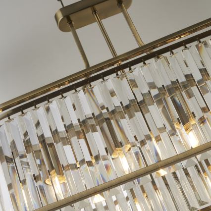 Searchlight - Kattokruunu ketjussa VICTORIA 5xE27/60W/230V messinki