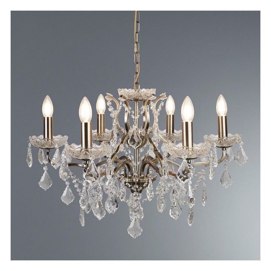 Searchlight - Kristalli-ketjukattokruunu PARIS 6xE14/40W/230V