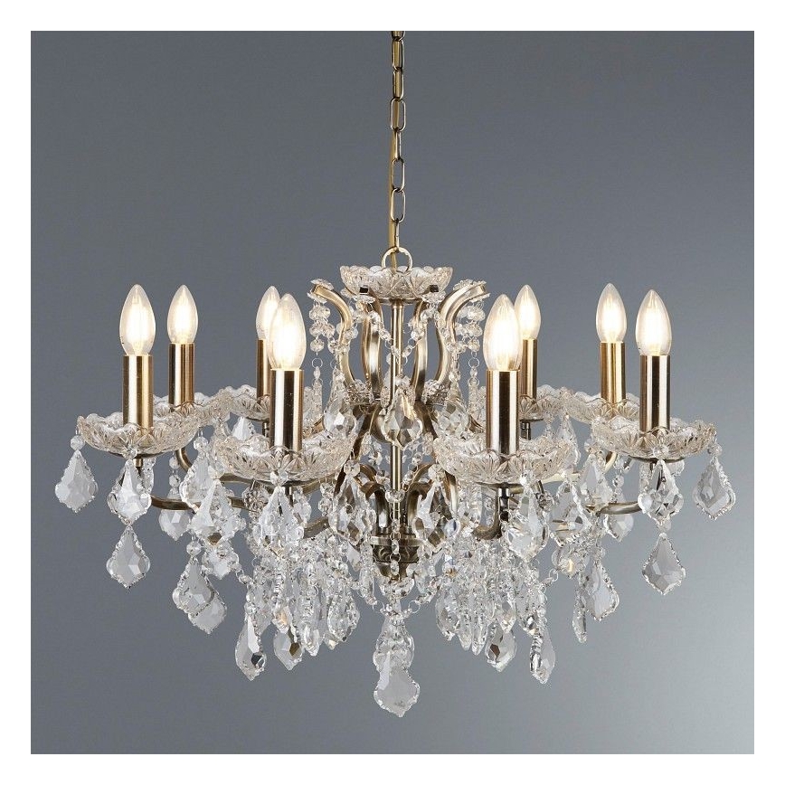 Searchlight - Kristalli-ketjukattokruunu PARIS 8xE14/40W/230V