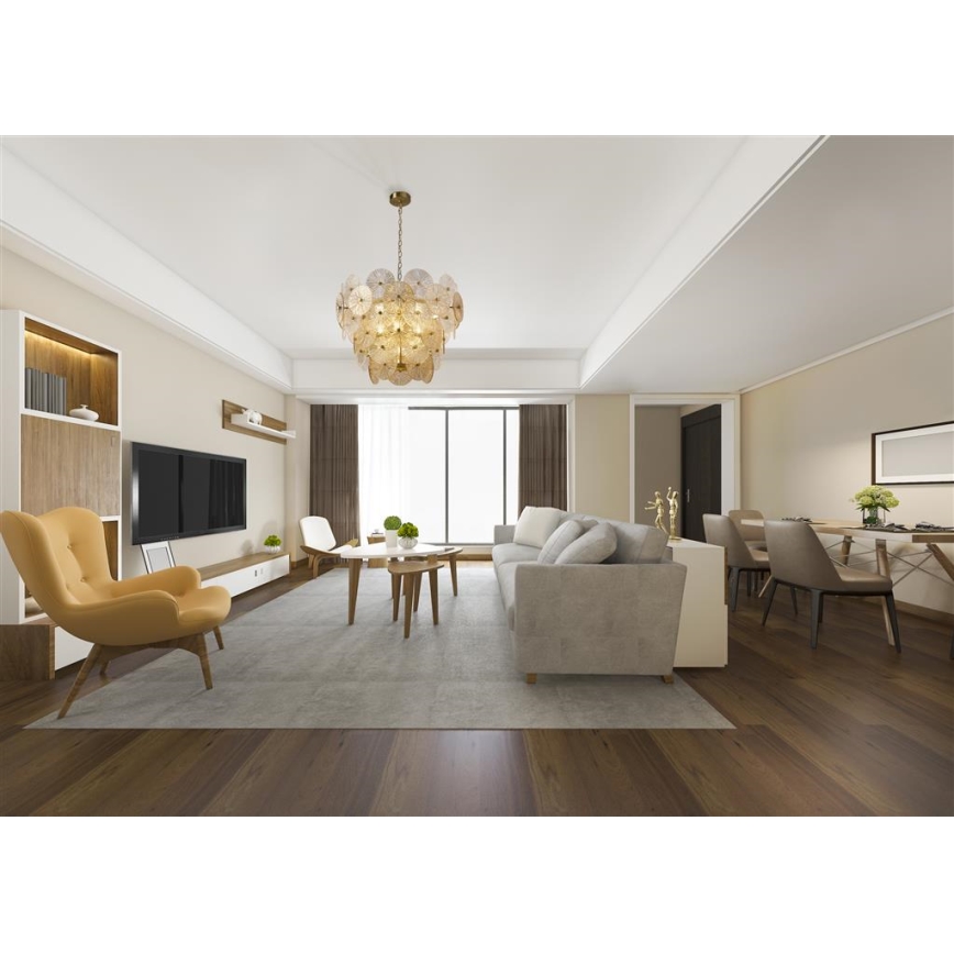 Searchlight - Kattokruunu ketjussa WAGON WHEEL 9xG9/33W/230V halkaisija 64 cm pronssi