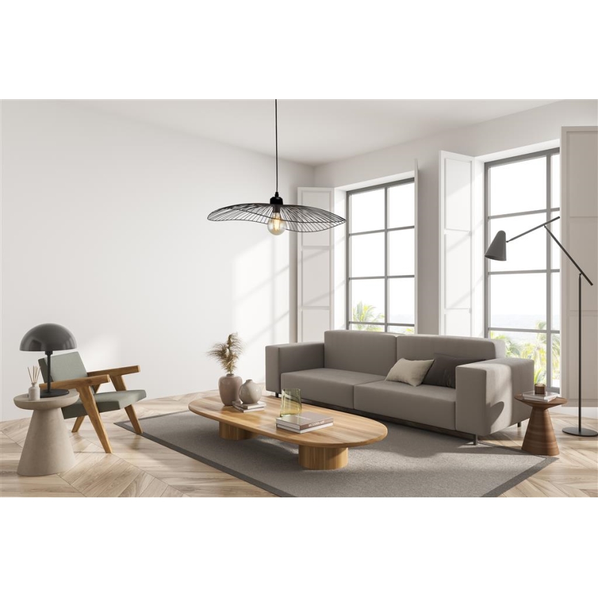 Searchlight - Kattokruunu johdossa WAVE 1xE27/60W/230V musta