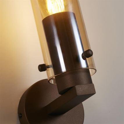 Searchlight - Seinävalaisin SWEDEN 1xE27/60W/230V ruskea/savunvärinen