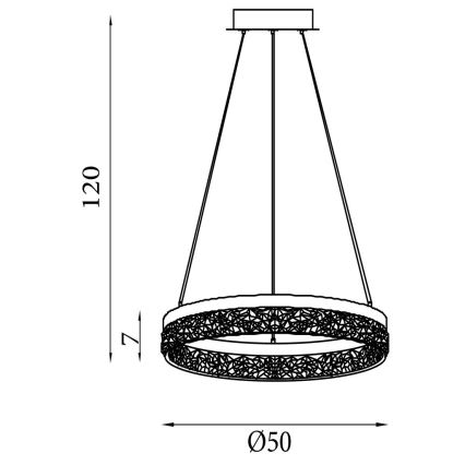 Searchlight - LED himmennettävä riippuvalaisin vaijerilla MADELEJNE LED/25W/230V