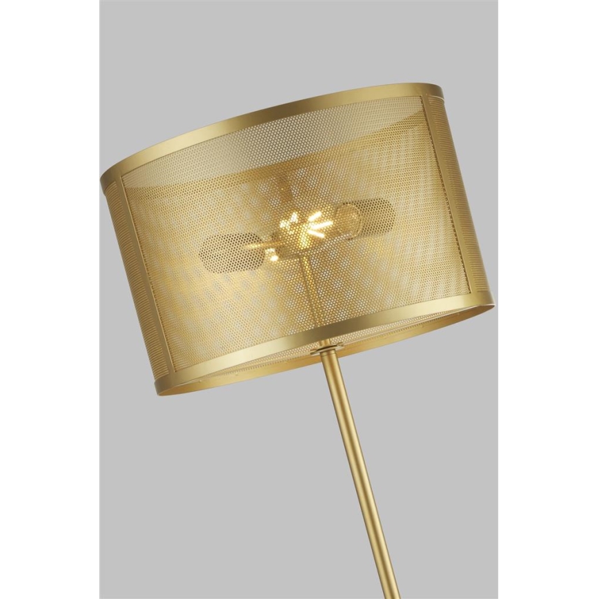 Searchlight - Lattialamppu FISHNET 2xE27/60W/230V kultainen