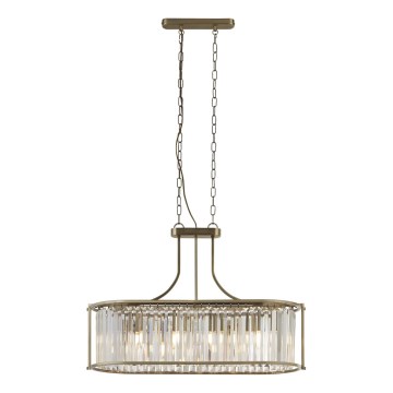 Searchlight - Kattokruunu ketjussa VICTORIA 5xE27/60W/230V messinki