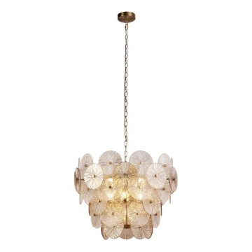 Searchlight - Kattokruunu ketjussa WAGON WHEEL 9xG9/33W/230V halkaisija 64 cm pronssi