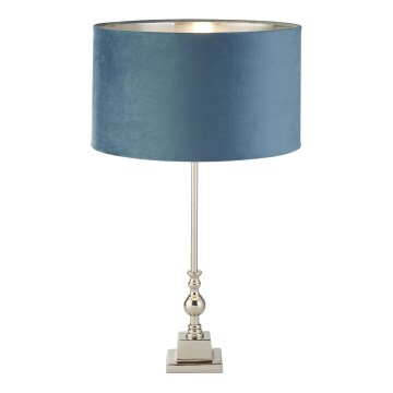 Searchlight - Pöytävalaisin WHITBY 1xE27/10W/230V sininen/kiiltävä kromi