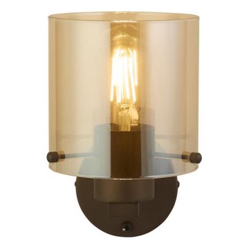 Searchlight - Seinävalaisin SWEDEN 1xE27/60W/230V ruskea/savunharmaa