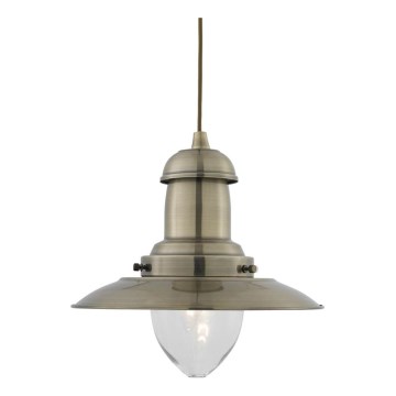 Searchlight - Vaijerikiinnitteinen riippuvalaisin FISHERMAN 1xE27/60W/230V messinki