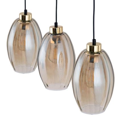 SEBO-riippuvalaisin kaapelilla 3xE27/15W/230V musta/savunbeige