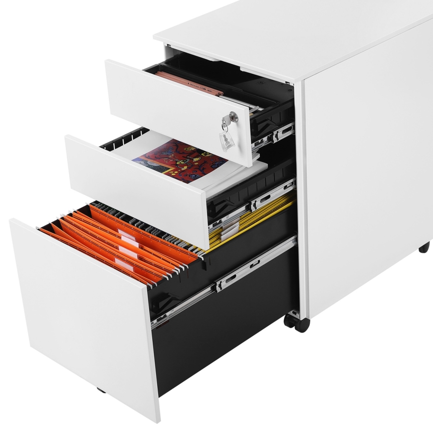 SECURIO – valkoinen toimistopyörällinen laatikosto