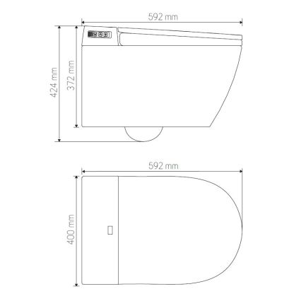 Seinä-WC bideellä TISVILDELEJE 1600W/230V valkoinen + kaukosäädin