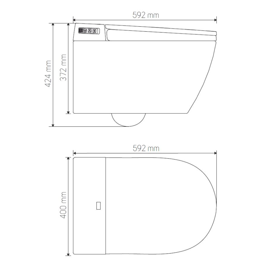 Seinä-WC bideellä TISVILDELEJE 1600W/230V valkoinen + kaukosäädin