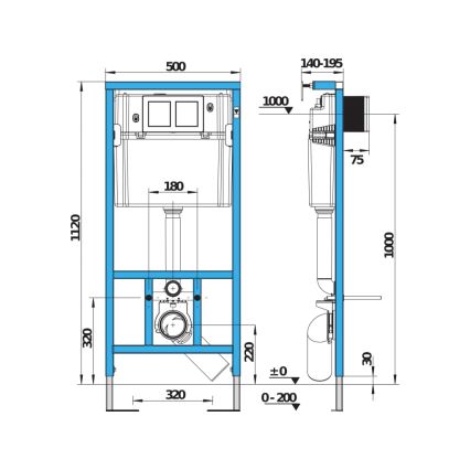 Seinään asennettava WC LYRA + SoftClose WC-istuinkansi LYRA + DUAL-huuhtelupainike + sisäasennettava moduuli + eristealusta