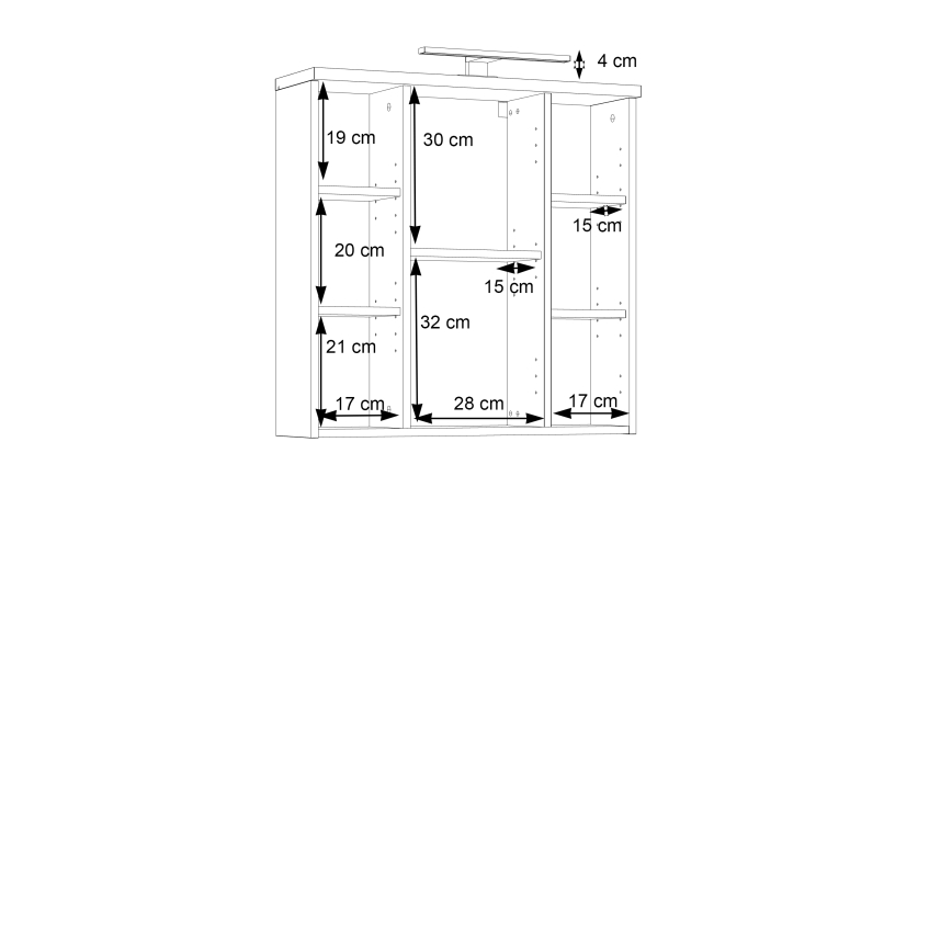 Seinäasennettava kylpyhuoneen peilikaappi VENOM, antrasiitti/ruskea
