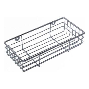 Seinäasennettava suihkuhylly 12x25 cm, kiiltävä kromi