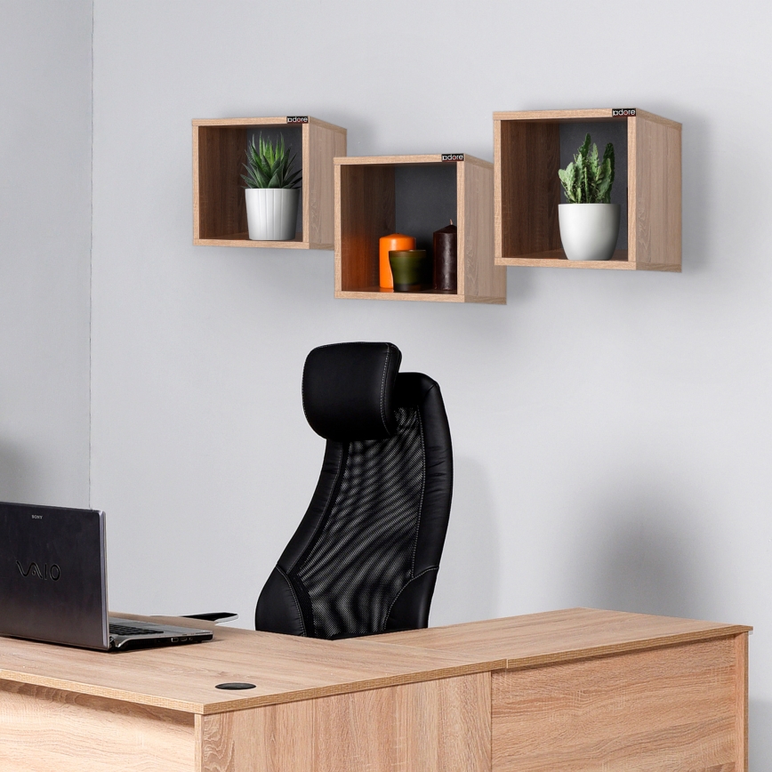 Seinähylly 33x33 cm ruskea