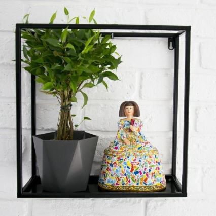 Seinähylly 35x35 cm musta