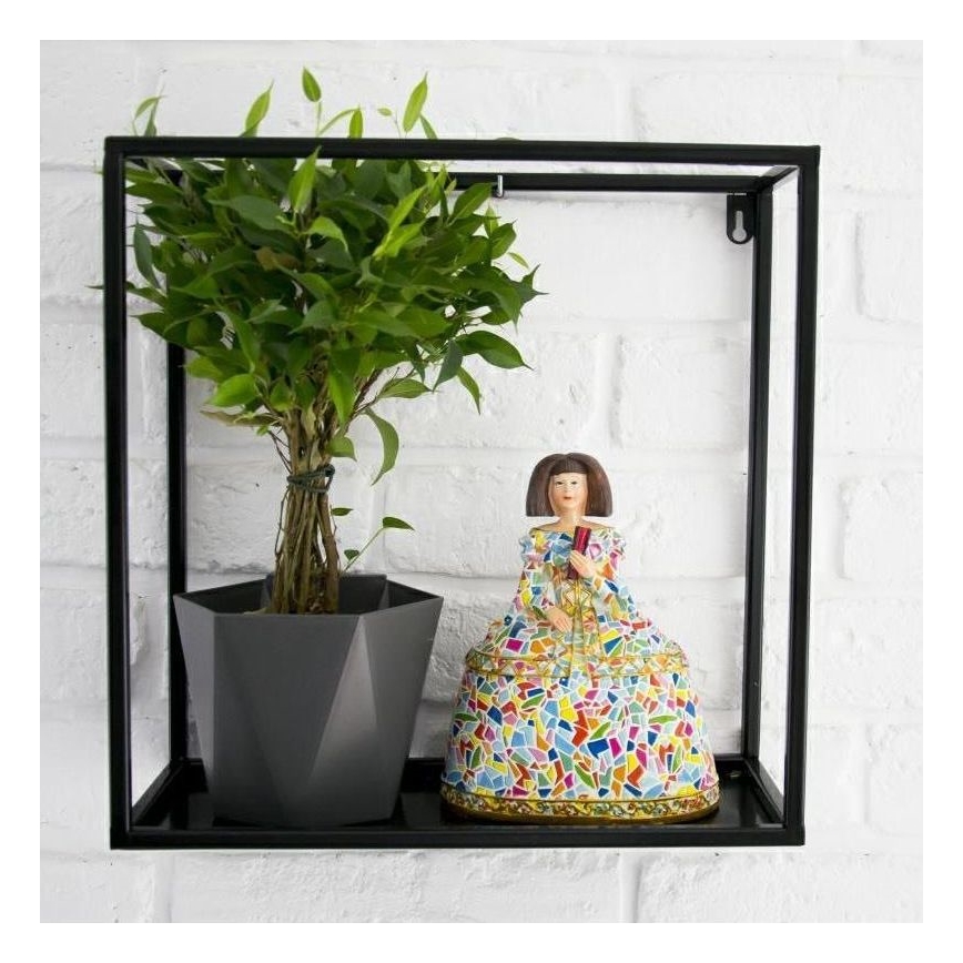 Seinähylly 35x35 cm musta