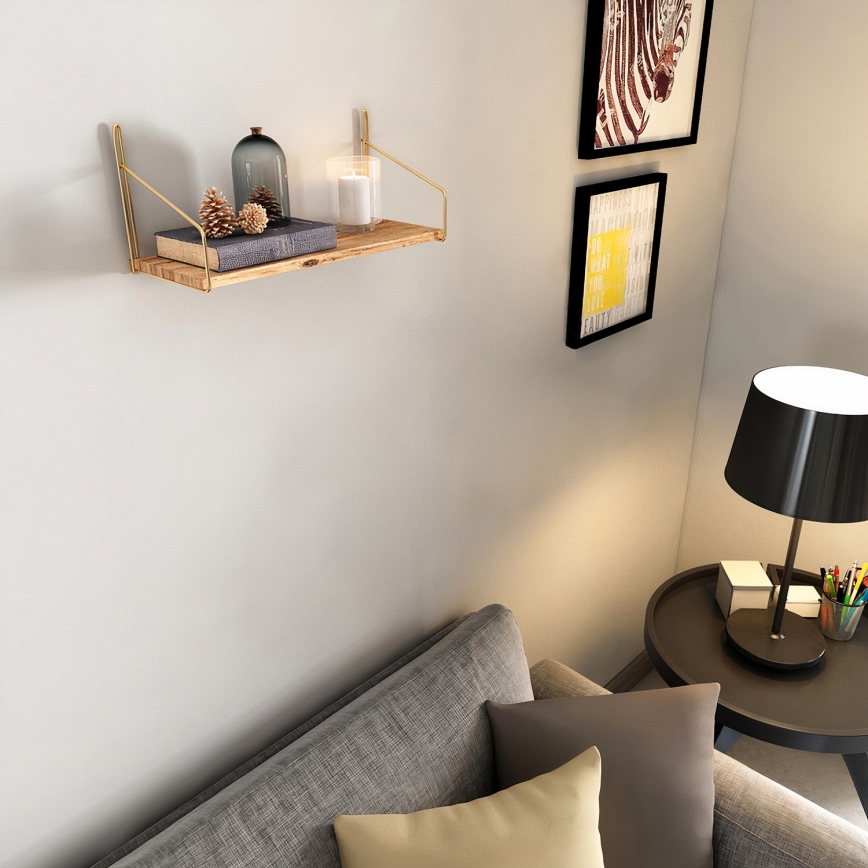 Seinähylly 45x16 cm tammi/kulta