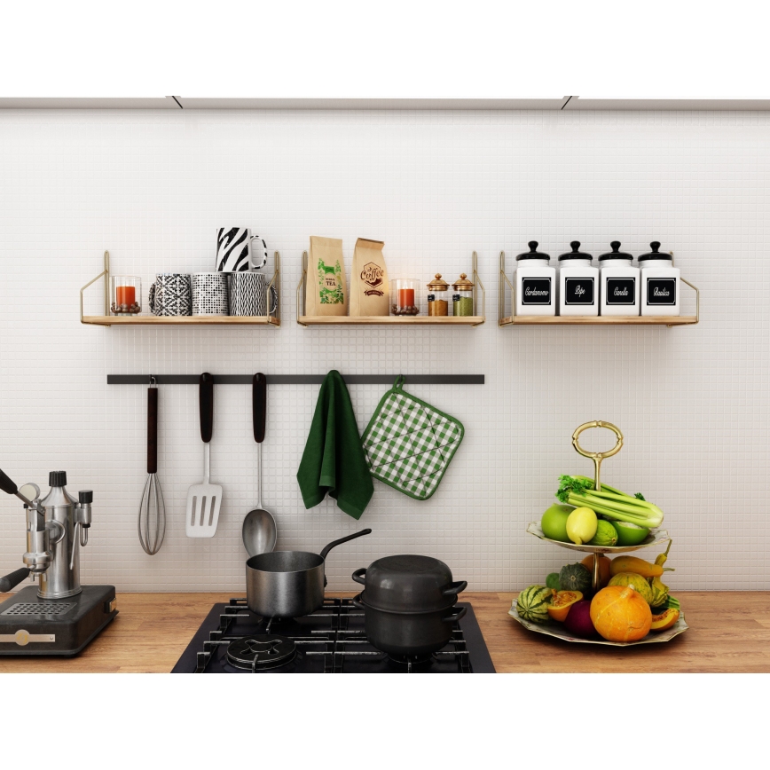 Seinähylly 45x16 cm tammi/kulta