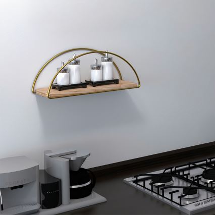 Seinähylly 45x18 cm tammi/kulta