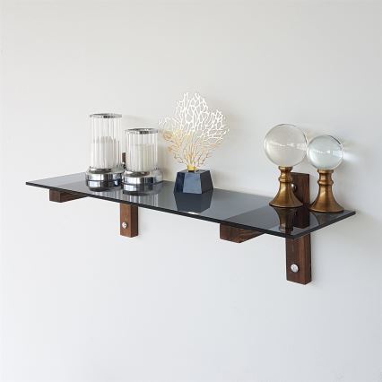 Seinähylly 85x25 cm mänty/musta