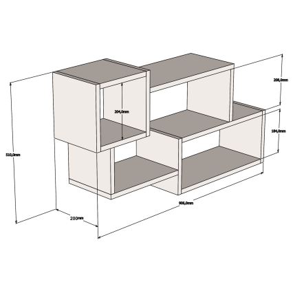 Seinähylly AFRO 51x90,6 cm valkoinen/musta