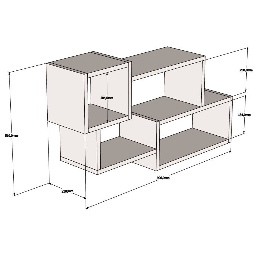 Seinähylly AFRO 51x90,6 cm valkoinen/musta