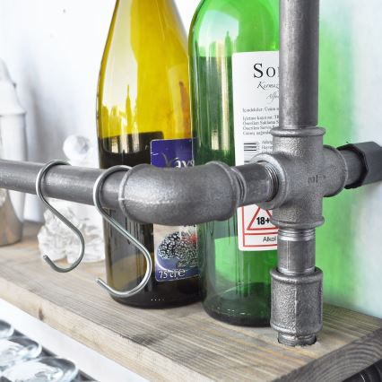 Seinähylly BORU 67x60 cm ruskea/musta