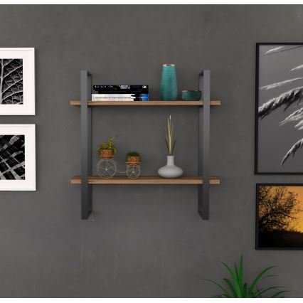 Seinähylly BUBA 70x70 cm ruskea/antrasiitti