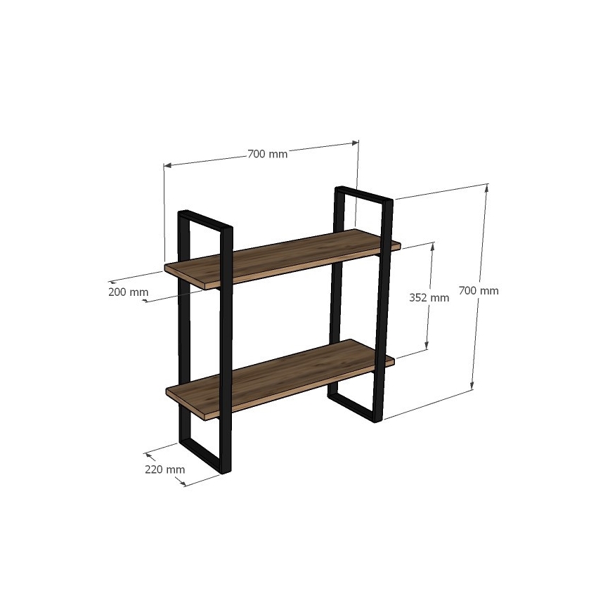 Seinähylly BUBA 70x70 cm ruskea/antrasiitti