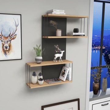 Seinähylly DESTAN 65x96x19 cm antrasiitti/ruskea