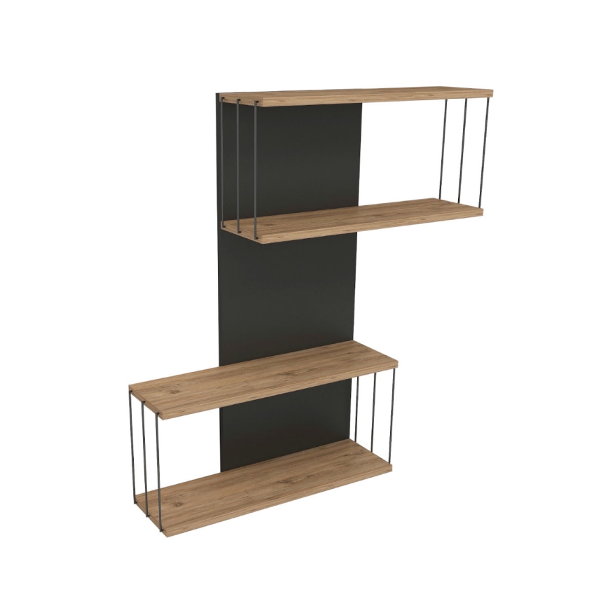 Seinähylly DESTAN 65x96x19 cm antrasiitti/ruskea