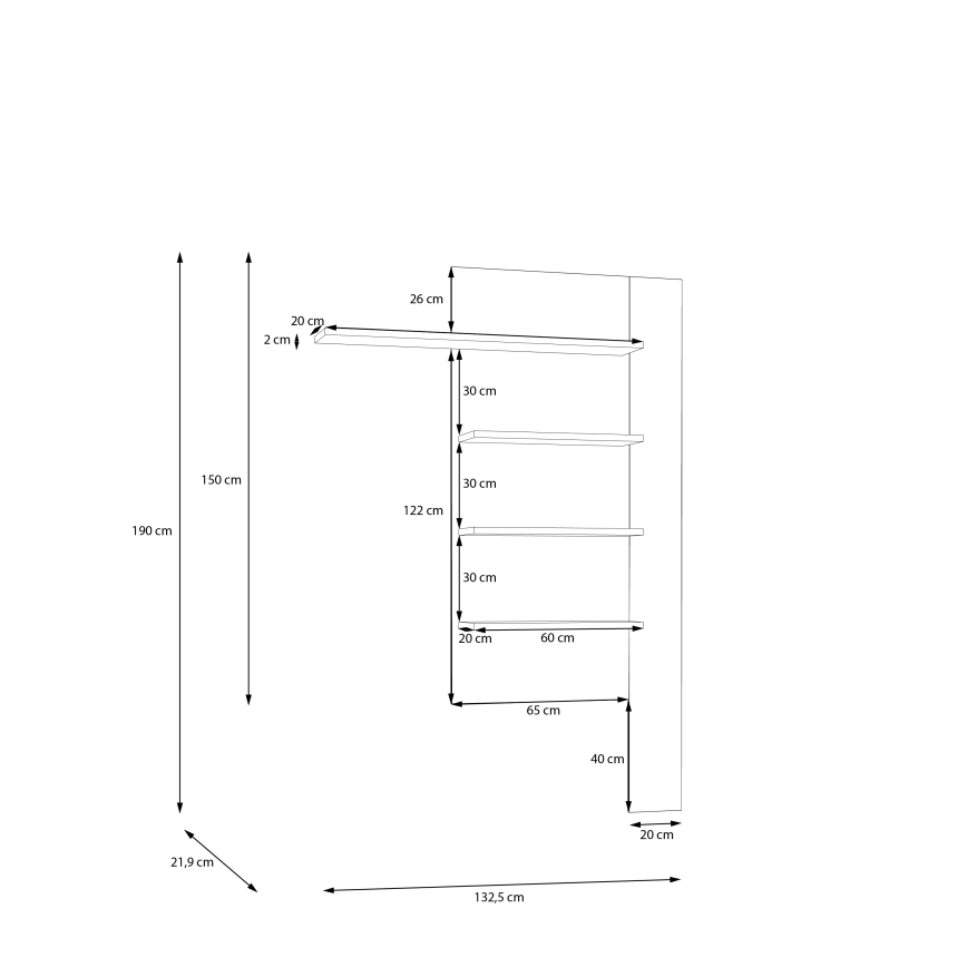 Seinähylly INAR tammi/beige