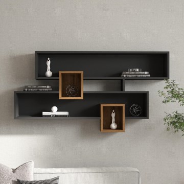 Seinähylly KAREN 120x72,2 cm antrasiitti/ruskea