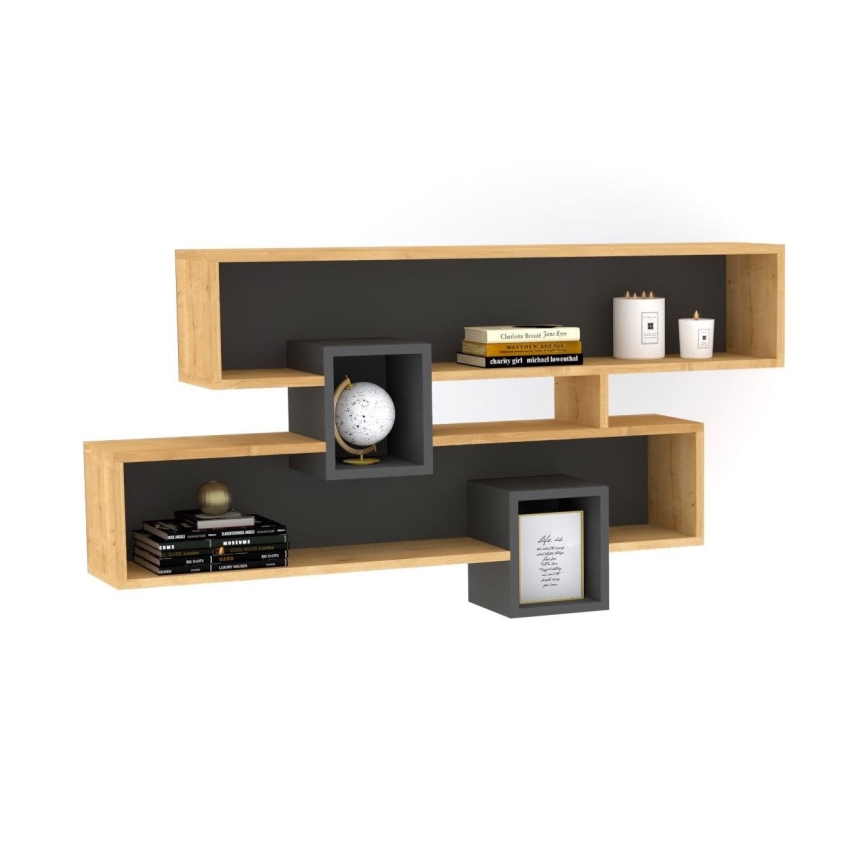 Seinähylly KAREN 120x72,2 cm ruskea/antrasiitti