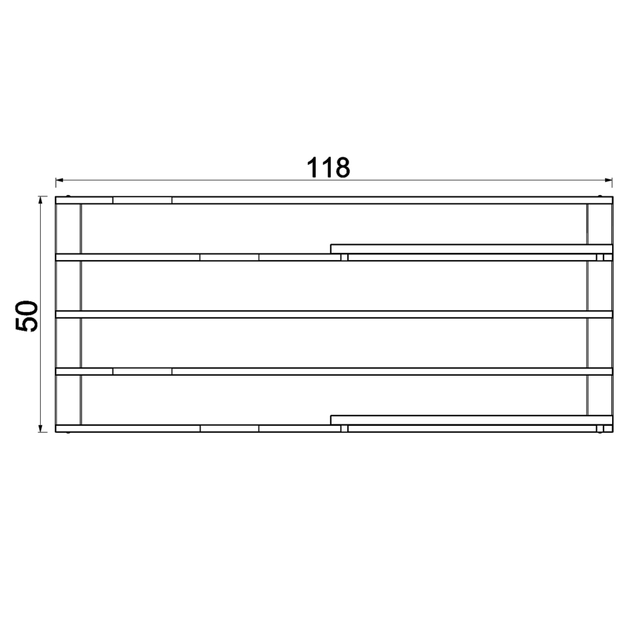 Seinähylly kukkaruukuilla ja LED valaistus SHELF 50x118 cm musta/mänty